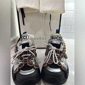 Women’s Gucci X Sega Metallic Calfskin Mesh Women’s Flashtrek Sneakers